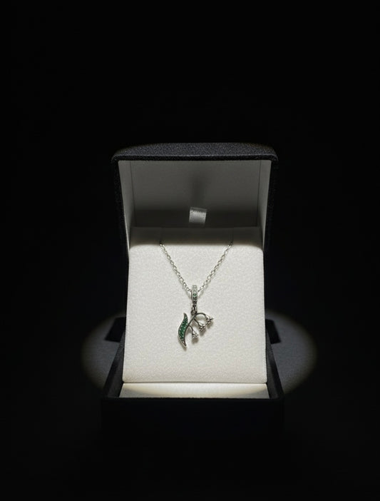 Kardelen çiçeğim kolye çarpıcı not ve kutulu