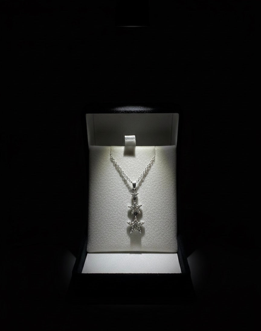 Dostuma Yıldızlar Kolye Çarpıcı Not ve Kutulu