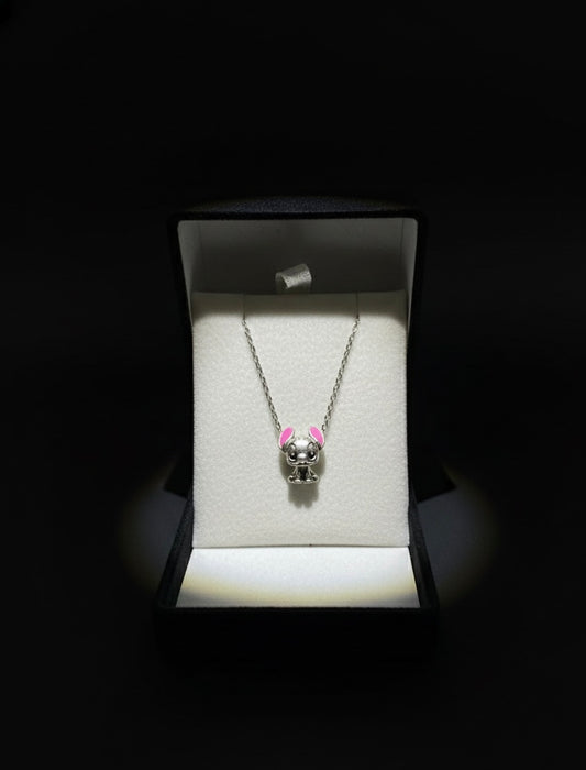 Stitch pembe kolye çarpıcı not ve kutulu